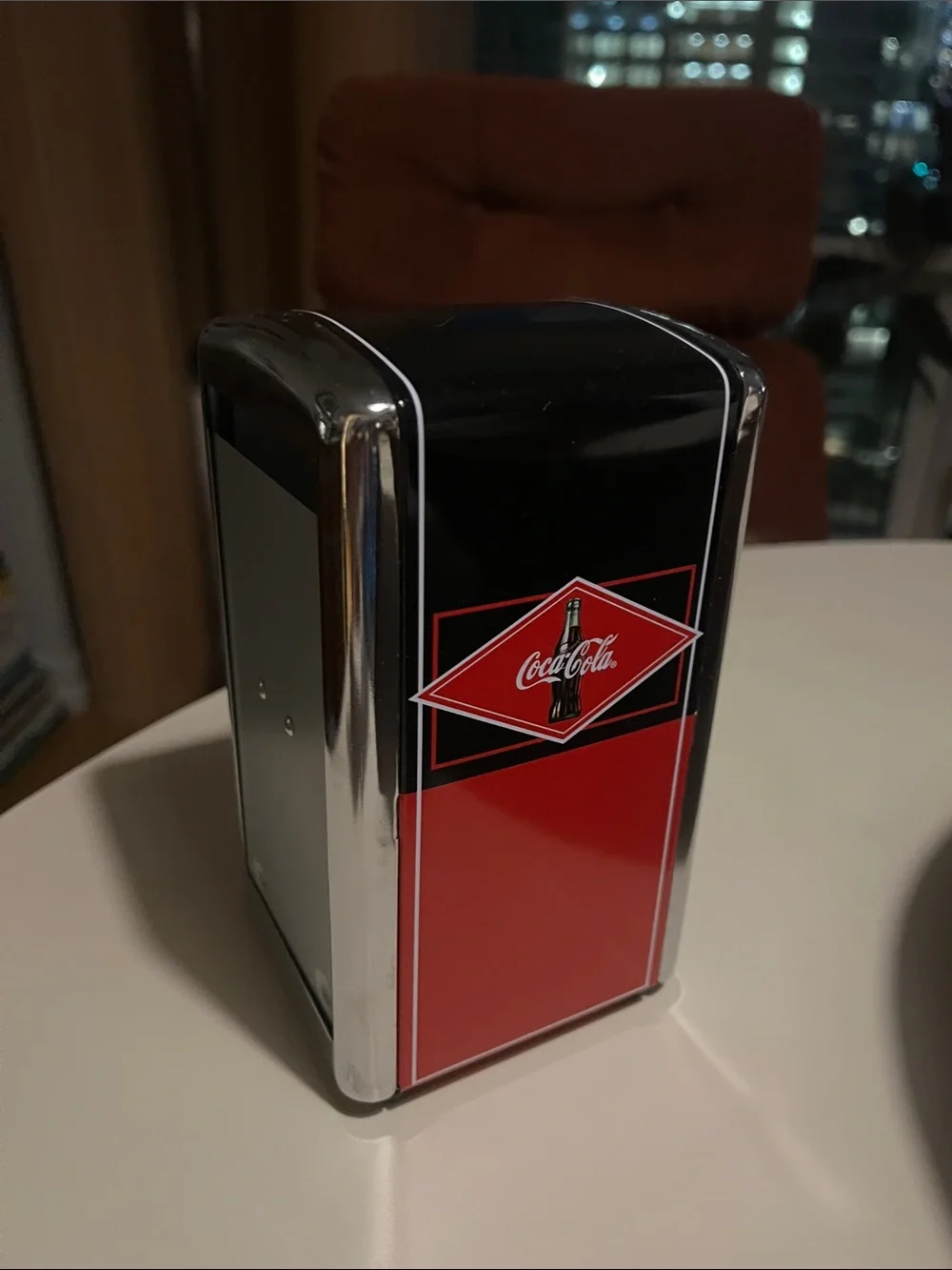 Coca Cola Red and Chrome Retro Countertop Napkin Holder